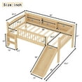 thumbnail image 2 of Bellemave Low Loft Bed Twin XL with Slide, Loft Bed with Bookcase and LED Lights, Wood Twin XL Loft Beds Frame with Storage Shelves, No Box Spring Needed (Natural）, 2 of 8