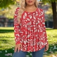 thumbnail image 2 of VBVC Women's Plus Pleated Tunic Tops,Ladies Stripe Stretchy Pullover,Gradient Breathable Shirts for Women,Red,L-5XL, 2 of 6