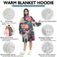 thumbnail image 5 of Wearable Oversized Blanket,French Bulldog Dog and Pioneer Flower Wearable Blanket Hoodie for Adults,Cozy Hooded Blankets with Super Pockets,Super Warm Fuzzy Pullover for Women & Men, 5 of 6