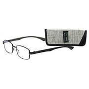 SAV Eyewear Men's Optitek Computer 2101 Black Round Reading Glasses, 34 mm + 2