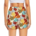 thumbnail image 4 of Uemuo Fall Maple Leaves Pattern Women's Athletic Shorts High Waisted Running Shorts with Liner Pockets Gym Elastic Workout Shorts-Medium, 4 of 9