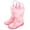 Pink, variant on Rain Boots for Kids Boys Girls Colorful Cartoon Print Water Shoes Toddler Jumping Outdoor Travel Waterproof Boots