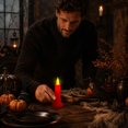 thumbnail image 4 of Battery Operated Window Candles, LED Taper Candlesticks with Flickering Flame & Holder, Flameless Christmas Halloween Decor, 2 Pack Cordless Electric Candles for Home, 4 of 5