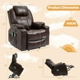 thumbnail image 5 of W WARMHOL Electric Power Lift Recliner Chair with Heat and Massage Lift Recliner for Elderly, Single Sofa recliners for Living Room with Cup Holders, 4 Pockets, USB Ports, Faux Leather (Black), 5 of 7