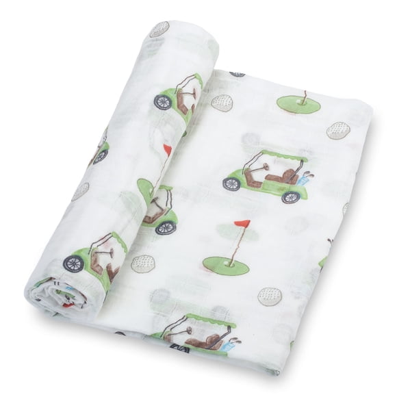 Manta para pañales LollyBanks Baby, 100% algodón, con estampado de muselina de golf