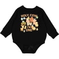 thumbnail image 2 of Inktastic Holy Cow I'm One Boy Farm Animal Birthday Baby Fleece Bodysuit, 2 of 4