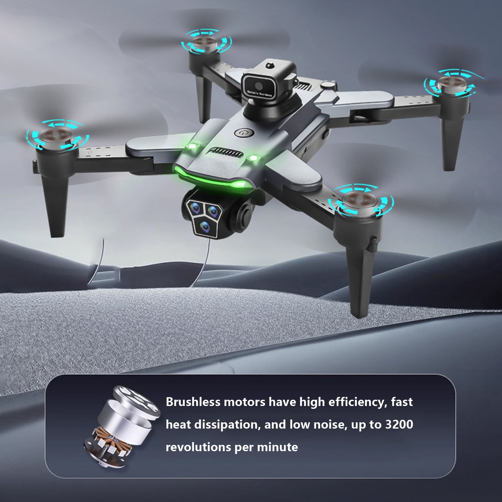 LADIGASU S166GPS UAV High Definition Streaming Light Obstacle Avoidance Aerial Photography Remote Control Four Aircraft Dual WIFI Boy Folding Model
