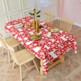 thumbnail image 3 of Red Christmas Deer and Gift Pattern Rectangle Tablecloth 60"x120",Waterproof Polyester Rectangle Table Cloth, Wipeable Spillproof Polyester Tablecloth for Dining, Camping, Indoor and Outdoor, 3 of 6