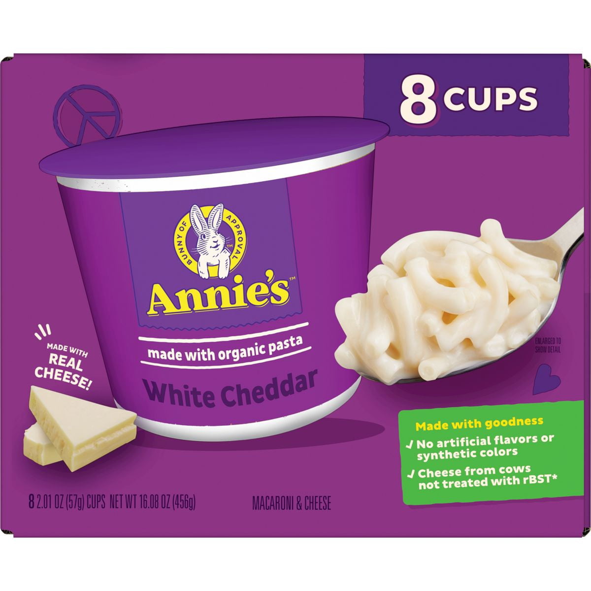 Annie's White Cheddar Mac and Cheese Microwavable Cups - 16.08oz/8pk - Pack of 2