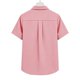 thumbnail image 3 of Craaazy Women Casual Collared Blouse, Solid Color Short Sleeve Button Down Shirt, Loose Fit Comfy V Neck Top for Daily Wear Gifts, 3 of 5
