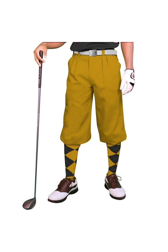 Gold Microfiber Golf Knickers ( Plus Fours) for Men - 40"