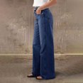 thumbnail image 5 of JUUNthy Jeans for Womens, High Rise Loose Fit Wide Leg Casual Daily Denim Pants with Pockets Sky Blue S, 5 of 14