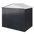thumbnail image 7 of NETAJE 6'x8' Outdoor Metal Shed with Lockable Doors and Updated Frame for Backyard, White, 7 of 7