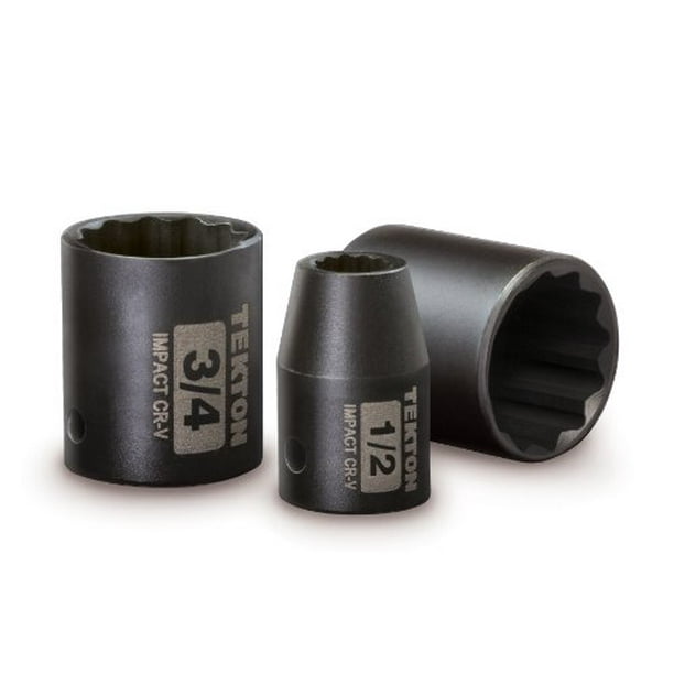 TEKTON 1 2 Inch Drive Shallow Impact Socket Set Inch Cr V 12