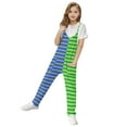 thumbnail image 6 of Kids Striped Jumpsuits Girls Spaghetti Strap Wide Leg Jumpsuit Overalls Jumpers with Pocket Summer Casual Outfits for Girl, Sky Blue, 11 Years, 6 of 7