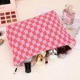thumbnail image 6 of Pakyozj 2 Pieces Makeup Bag Large Checkered Cosmetic Bag Capacity Canvas Mix Travel Toiletry Bag Organizer Cute Makeup Brushes Aesthetic Accessories Storage Bag for Women, 6 of 7