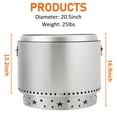 thumbnail image 3 of Towallmark Fire Pits for Garden, 35.4 Inch Smokeless Fire Pit, 304 Stainless Steel Wood Burning Fireplaces with Removable Ash Pan & Stand, Portable Safe Burning Firepit, 3 of 7