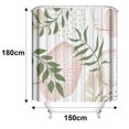 thumbnail image 2 of Juego de cortina de ducha con hojas: elegante diseño abstracto verde, acuarela tropical, decoración de baño moderna con ganchos, tela lavable, 2 of 5