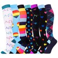 thumbnail image 1 of Calcetines de compresión para deportes de ocio Calcetines de compresión de tubo largo para exteriores para hombres y mujeres Calcetines deportivos para correr Fitness 7PCS Wmkox8yii jkg3653, 1 of 2