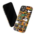 thumbnail image 3 of Halloween Bookshelf Cats Phone Case, Cats with Witch Hats and Pumpkins, Cute Protective Case for iPhone 17 16 15 14 13 12 11, 3 of 6