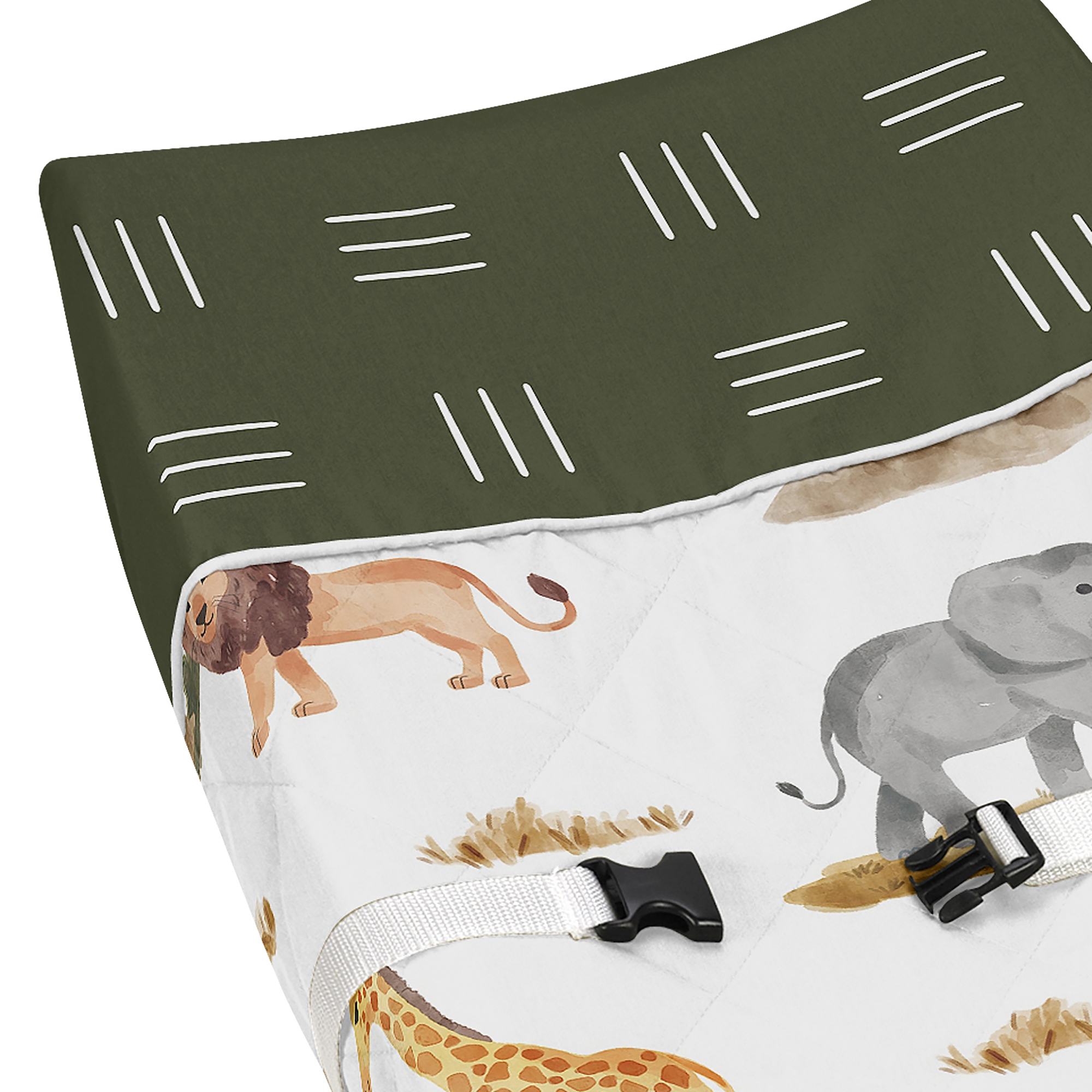 Sweet Jojo Designs Jungle Yellow Orange and White Changing Pad Cover