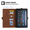 thumbnail image 4 of Dteck Case for All-New Amazon Fire HD 10 and Fire HD 10 Plus (Compatible with 11th Generation 2021 Release), Embossed Butterfly PU Leather Folio Flip Case with Card Slots Auto Wake Sleep, Brown, 4 of 6