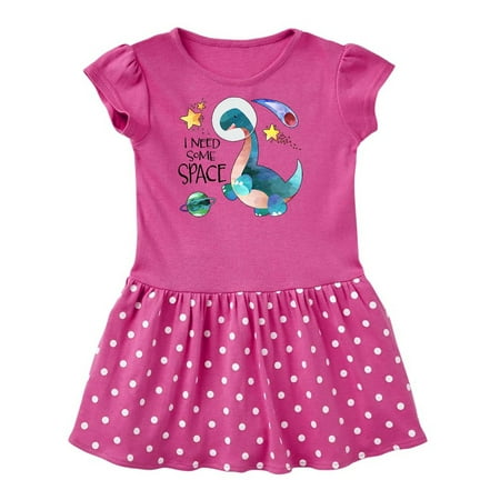

Inktastic I Need Some Space Dinosaur Astronaut with Stars and Planet Gift Toddler Girl Dress