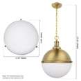 thumbnail image 4 of Modern Dimmable 2-Light Incandescent Gold Pendant Lights with Bowl Glass, 4 of 4