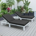 thumbnail image 3 of LeisureMod Chelsea Modern Outdoor White Chaise Lounge Chair With Cushions Set of 2 - Black, 3 of 9