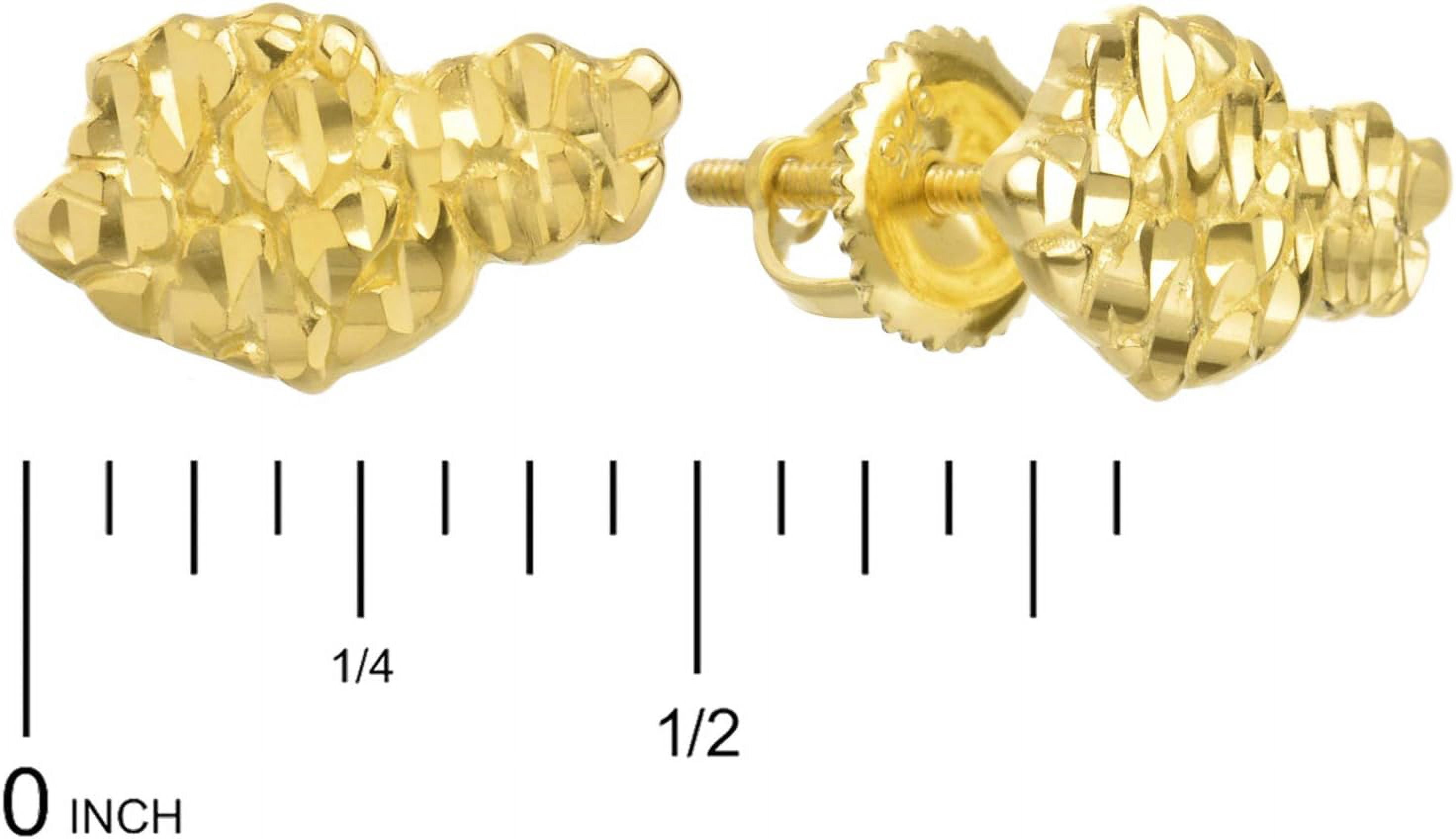 Hip Hop Rapper Nugget 925 Silver in Gold Plated Screw Back Earrings SHS 654 G