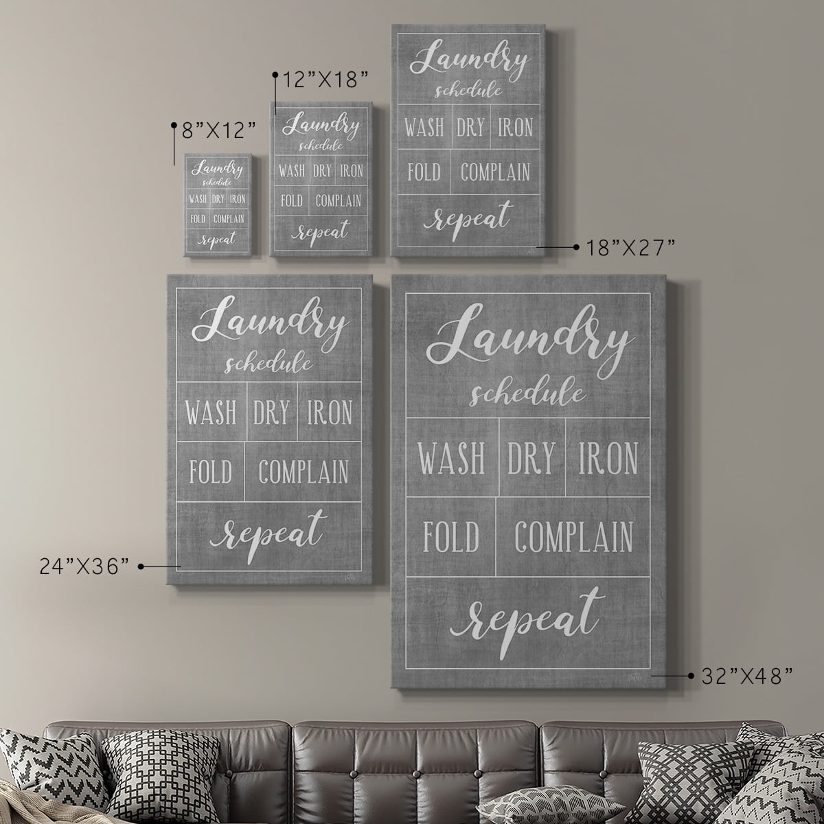 Laundry Schedule Premium Gallery Wrapped Canvas - Ready to Hang