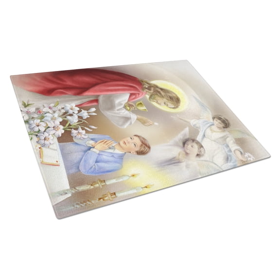 Caroline's Treasures First Communion Boy Glass Cutting Board Large