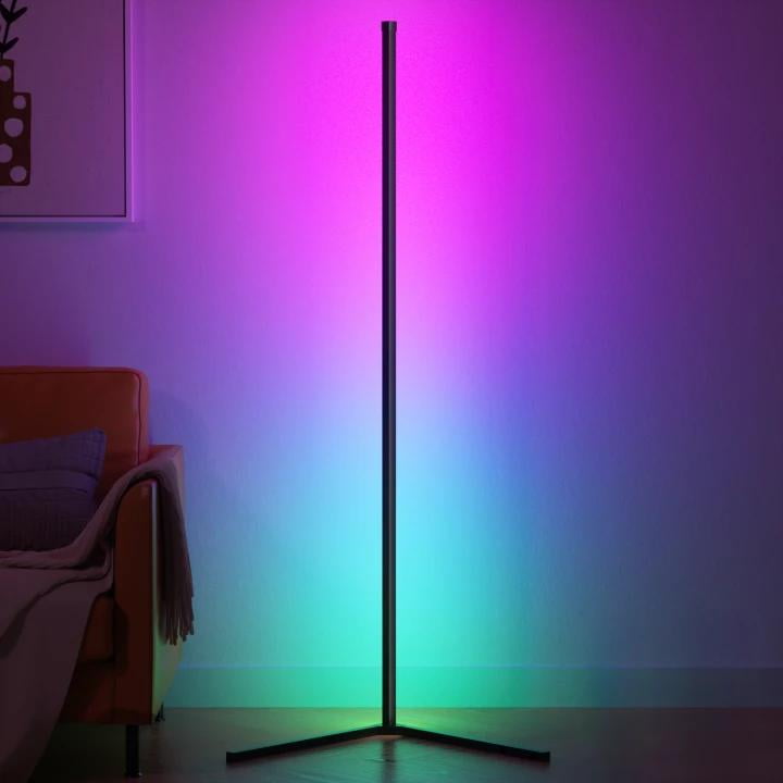 DAYBETTER Led Corner Floor Lamp, Smart RGB Floor Lamp with APP&Remote, 16 Million Colors Changing, Music sync, Modern Corner led Light for Bedroom Living Room and Gaming Room, Timing&Schedule