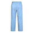 thumbnail image 7 of Mens Baggy Bootcut Sweatpants Wide Leg Flared Stretch Elastic Waist Drawstring Cotton Lounge Workout Casual Pants Light Blue S, 7 of 7