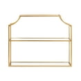 thumbnail image 5 of Kate and Laurel Ciel Modern Glam Wide Two-Tier Wall Shelf, 24 x 20, Gold, Tiered Bathroom Shelves for Over the Toilet Storage or Bedroom Makeup Organizer, 5 of 9