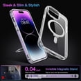 thumbnail image 5 of for iPhone 14 Pro Max Magnetic Case with Invisible Stand [Compatible with Magsafe], Clear Full Body Cover Slim Transparent Shockproof Phone Case for Apple iPhone 14 Pro Max 6.7", Clear, 5 of 17