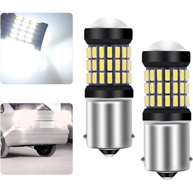 shiyou-2PCS Car LED Headlight Bulbs,Ultra Bright 1156 LED Bulb,4014 60-SMD LED Lights for Car,Universal Car LED Lights Replacement for Brake Light Bulb/Reverse Lights/Indicator Light (1156 LED/White)