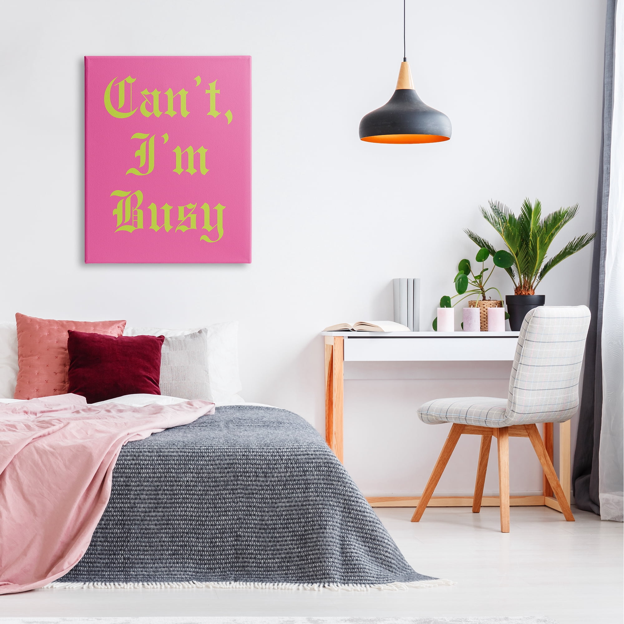 Stupell Industries Can't I'm Busy Phrase Typography Painting Gallery Wrapped Canvas Art Print Wall Art, 30 x 40