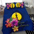 thumbnail image 3 of Juego de Cama Polinesia - Nueva Caledonia Juego de Funda Nórdica Floral con Sello Azul, 3 of 6