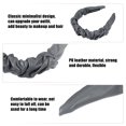 thumbnail image 3 of Diadema plisada Unique Bargains de Cuero PU antideslizante gris 1 Uds, 3 of 7