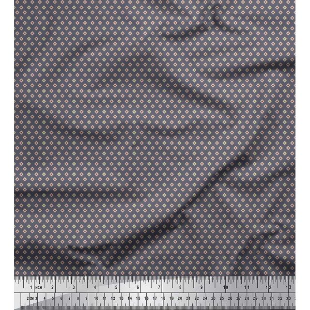 Soimoi Velvet Fabric Plus Sign Small Printed Craft Fabric by The Yard 58 Inch Wide