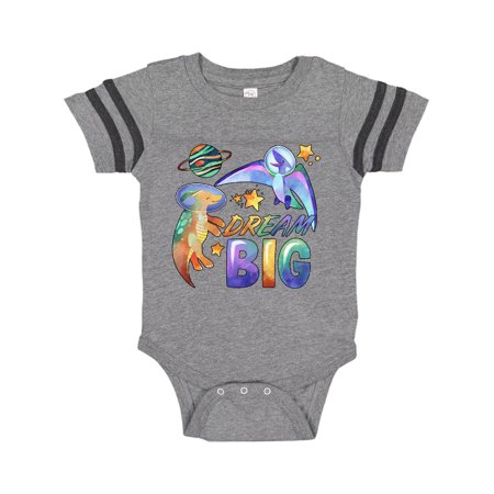 

Inktastic Dream Big Cute Space Dinosaurs Gift Baby Boy or Baby Girl Bodysuit