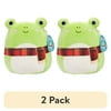(2 pack) Squishmallows 10" Wendy The Green Frog with Plaid Scarf - Official Kellytoy Plush - Soft and Squishy Stuffed Animal Toy - Great Gift for Kids