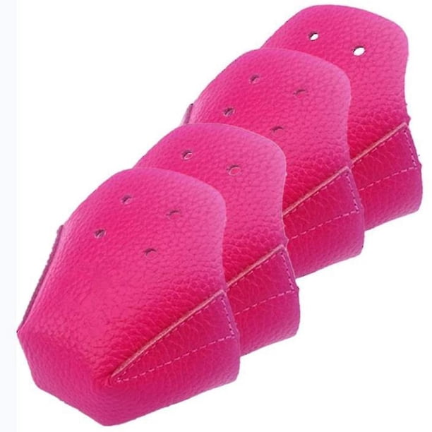 Protector del dedo del pie de 4 piezas, cuero sintético para el dedo del pie, rojo