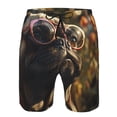 thumbnail image 3 of Pofeuu Pug Wearing Sunglasses Flowers Prin Men's Swim Trunks Quick Dry Bathing Suit Swimming Board Shorts Mesh Lining Beach Swimwear-Medium, 3 of 6