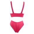 thumbnail image 4 of TAIAOJING Womens Bikini Set Two Piece Bikini Set For Solid V Neck Knot Front Push Up High Leg Thong Two Piece Swimsuit, 4 of 5