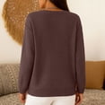 thumbnail image 3 of LWavelet Waffle-Knit V-Neck Cardigan Women Cozy Fall Casual Soft Loose Versatile Outerwear Brown M, 3 of 3