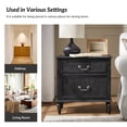 thumbnail image 3 of Farmhouse Wooden 2-Drawer End Table with USB Charging Station Storage for Living Room, Sofa, Accent Chair or Recliner Black, 3 of 8