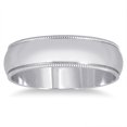 thumbnail image 1 of SZUL Women's 5mm Milgrain Edge Comfort Fit Wedding Band in 14K White Gold, 1 of 4