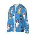 thumbnail image 2 of Sigee Cute Dogs Print UPF50+ Men's Sun Protection Hoodie Shirt SPF UV Shirt Long Sleeve Fishing Outdoor Lightweight, S-3XL, 2 of 9
